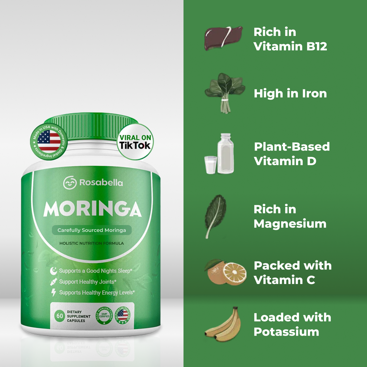 Moringa: Reduce naturalmente el cortisol para ayudar a restablecer el equilibrio interno y externo.