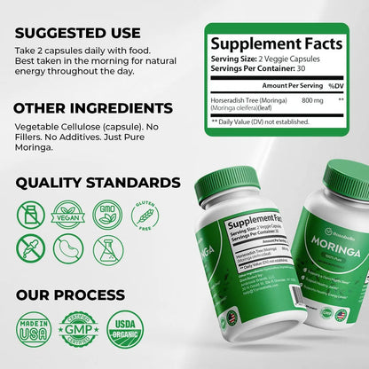 Moringa: Reduce naturalmente el cortisol para ayudar a restablecer el equilibrio interno y externo.